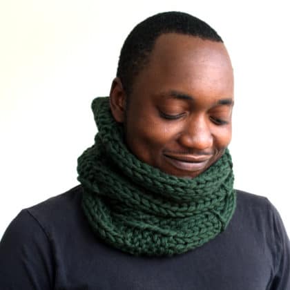 chunky knit Forest Green Wool Cowl