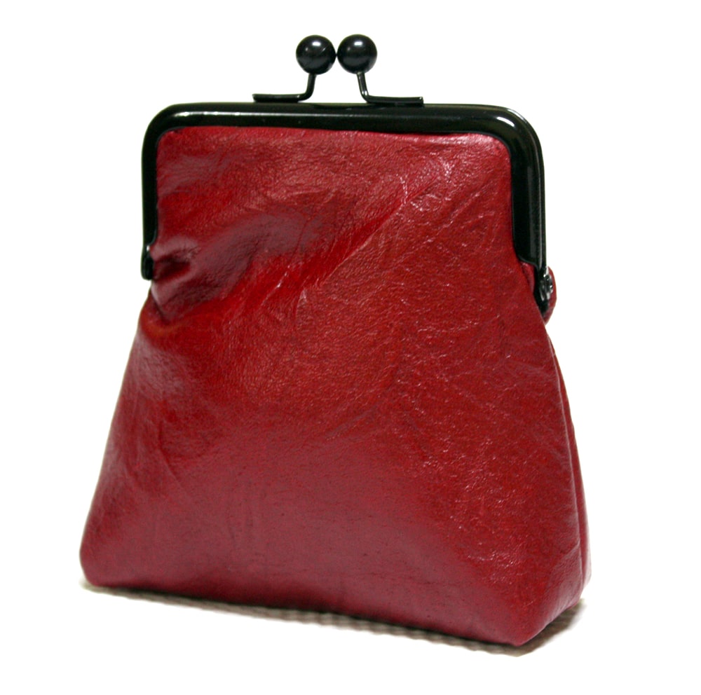 Maroon Leather Pico Pouch image