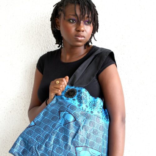 Blue Batik Bee Bag