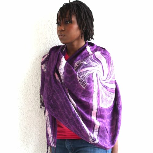 purple batik shawl