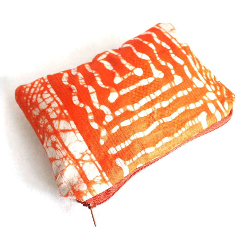 Flame Orange Batik Zipper Pouch image