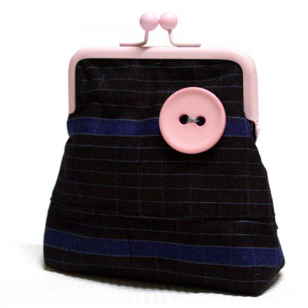 Etu and Pink Pico Pouch, Aso Oke Coin Purse