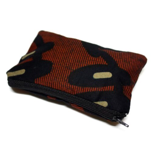 Maroon Ankara Zipper Pouch