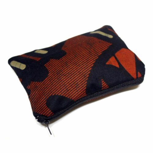 Maroon Ankara Zipper Pouch - Image 3