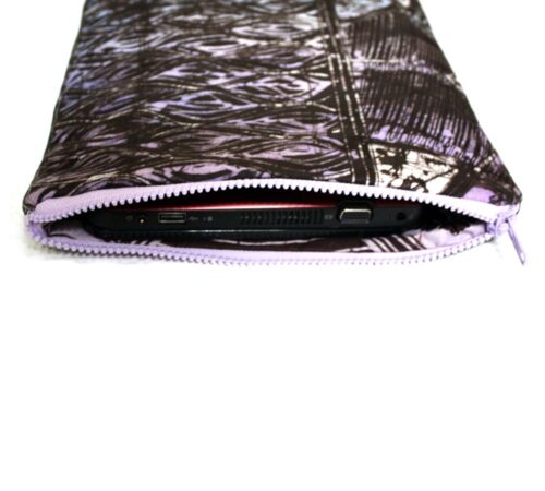 10.2 inch Gadget Sleeve in Lilac Web Adire - Image 2