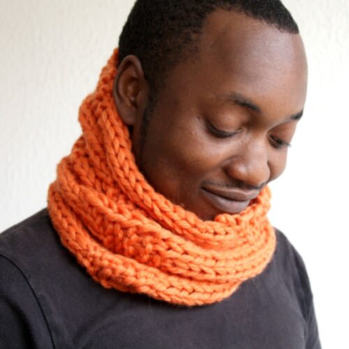 Bright Orange Wool Neck Warmer - Image 2