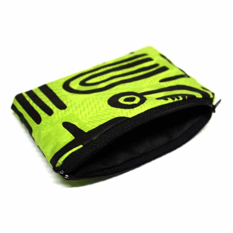 Neon Green Batik Zipper Pouch by Urbanknit