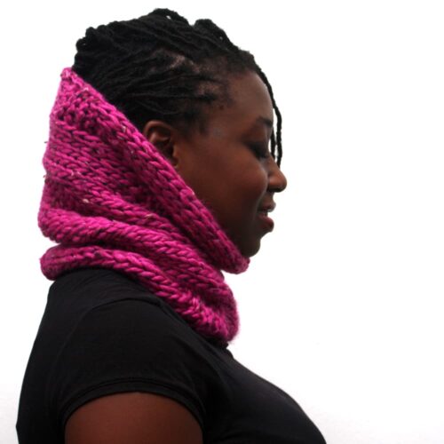 pink wool scarf