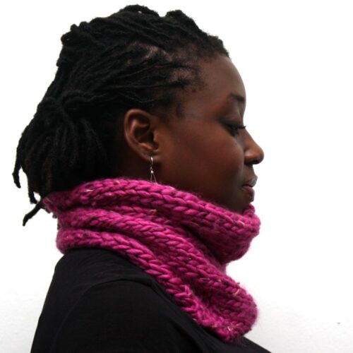 pink wool scarf