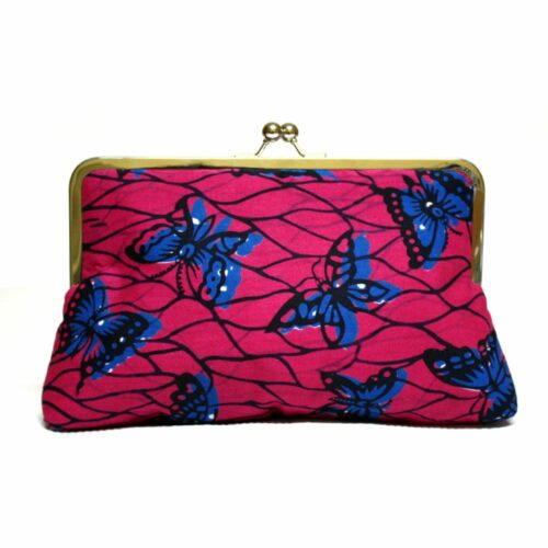 Strawberry Butterfly Print Clutch