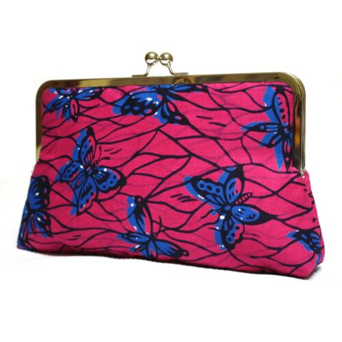 Strawberry Butterfly Print Clutch