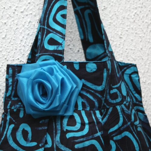 Black and Turquoise Bee Bag