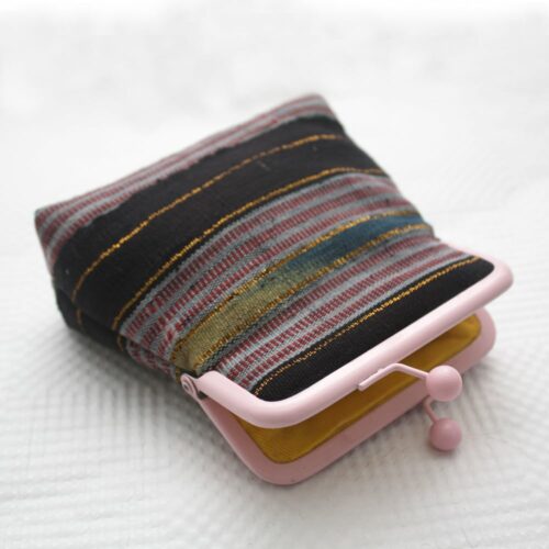 Black and Pink Aso Oke pouch