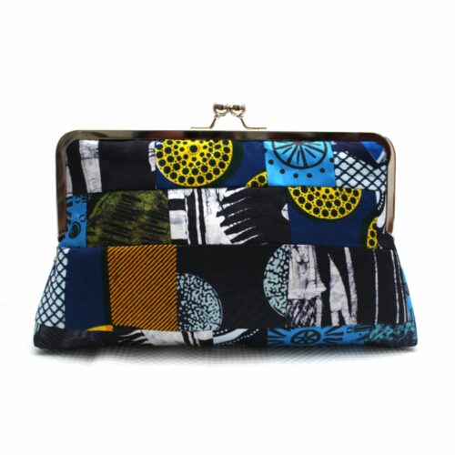 Blue Patchwork Clutch