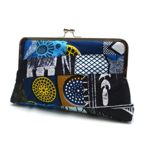 Blue Patchwork Clutch