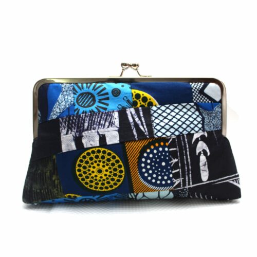 Blue Patchwork Clutch