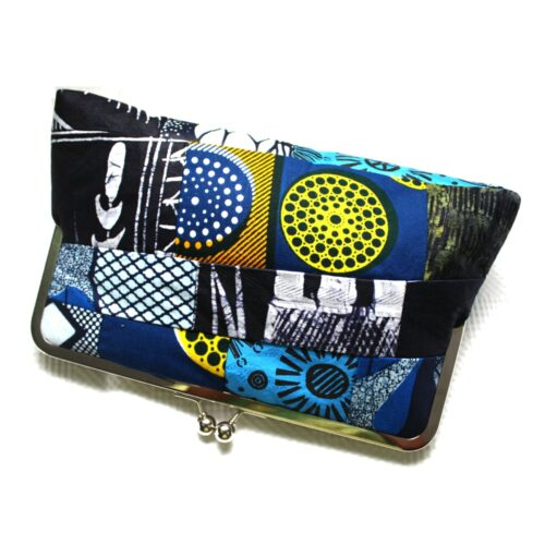 Blue Patchwork Clutch