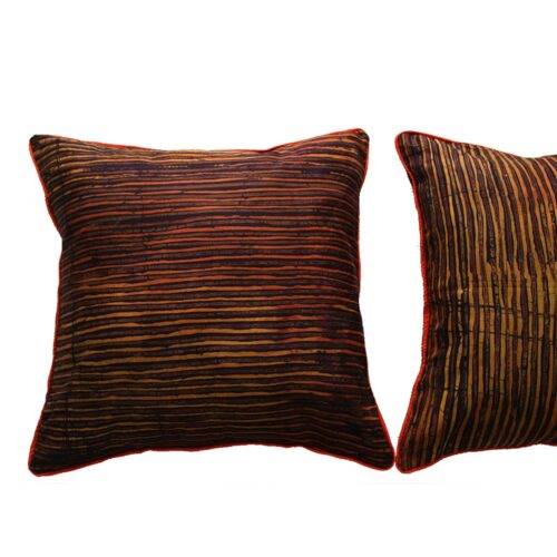 Brown and Orange Batik Cushions