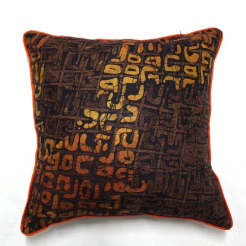 Brown and Orange Batik Cushions