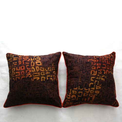 Brown and Orange Batik Cushions