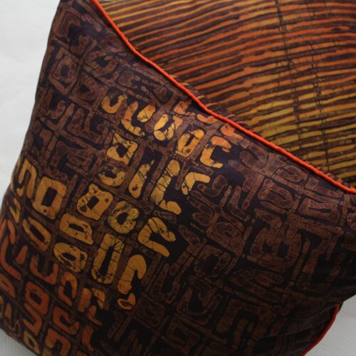 Brown and Orange Batik Cushions