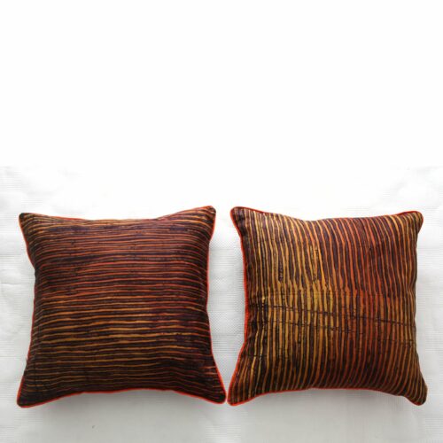 Brown and Orange Batik Cushions