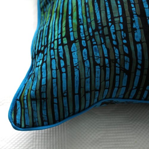 Blue green batik cushion