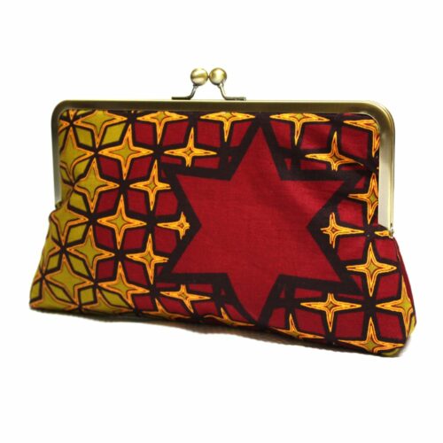 Red Star Super Snap African Print Clutch - Image 3