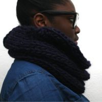 Midnight Blue Alpaca Cowl