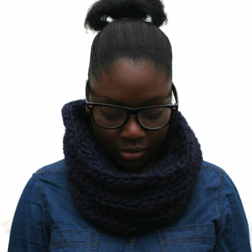 Midnight Blue Alpaca Cowl