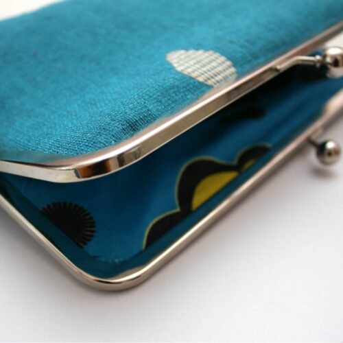 Teal Aso-Oke Supersnap Clutch