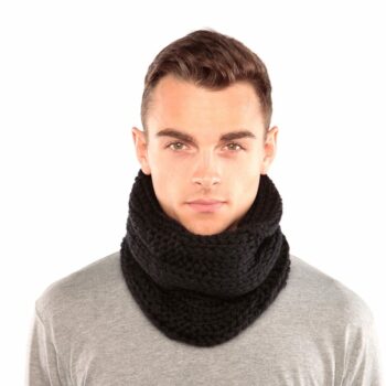 Black Chunky Knit Cowl