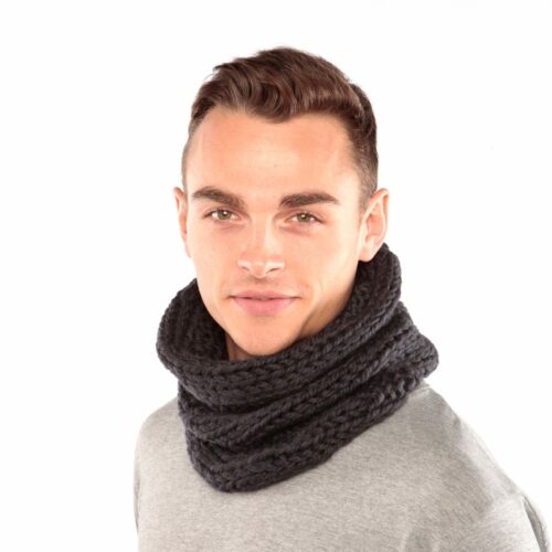 Charcoal Grey Wool Snood