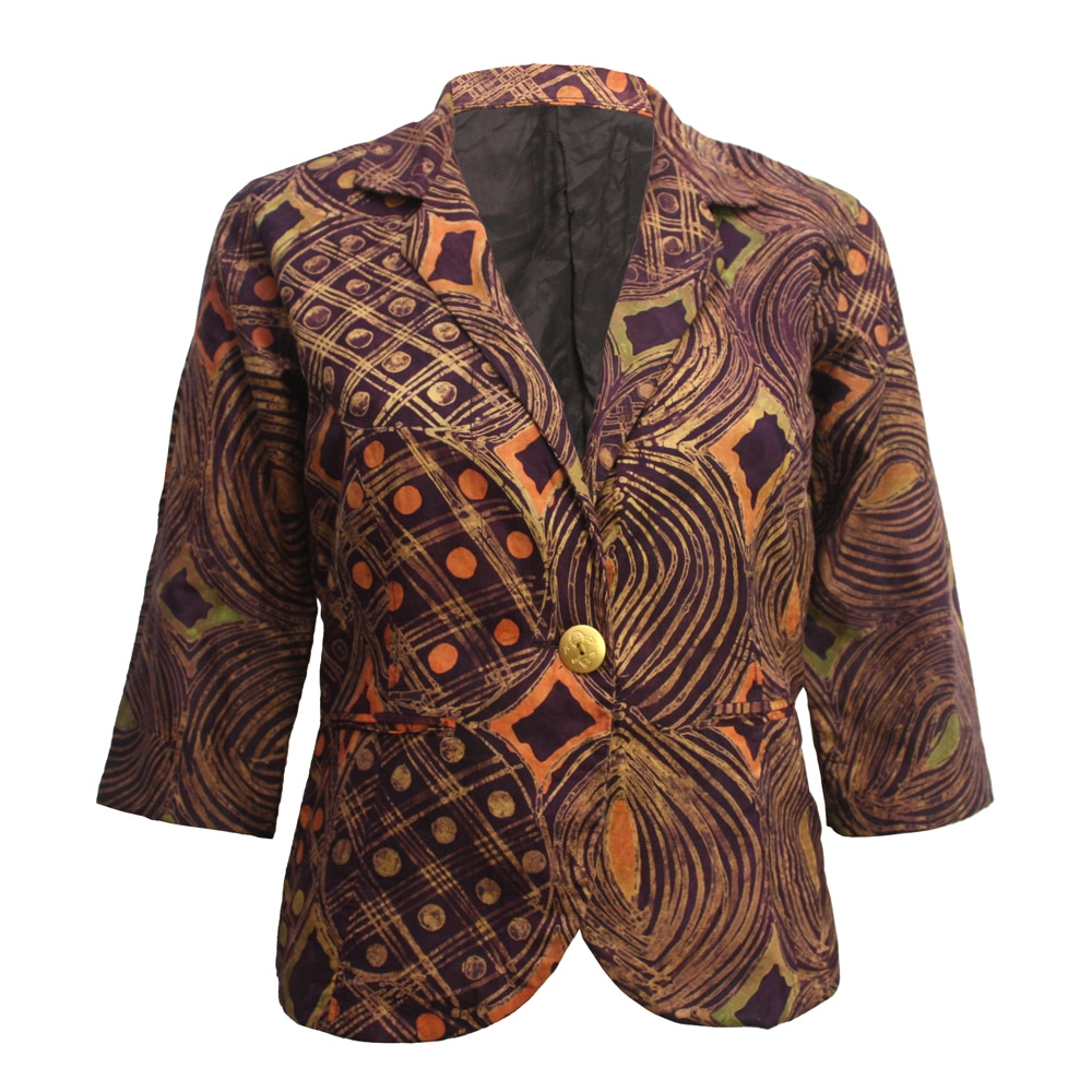 Brown Batik Blazer- Front