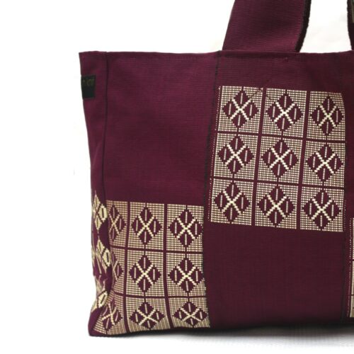 Wine and Gold Tommy Tote