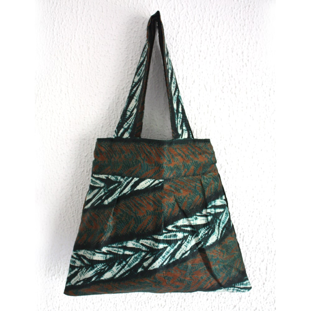 Green Leaves handmade Batik tote bag