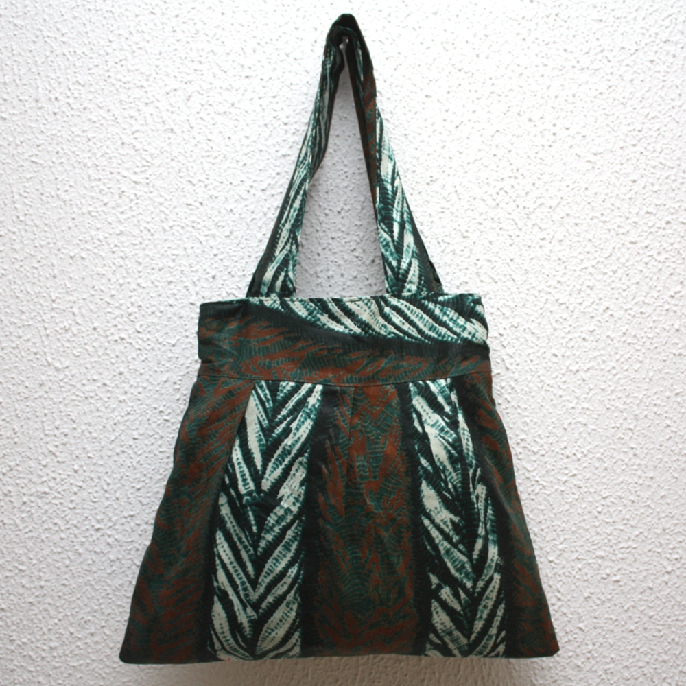 Green Leaves handmade Batik tote bag