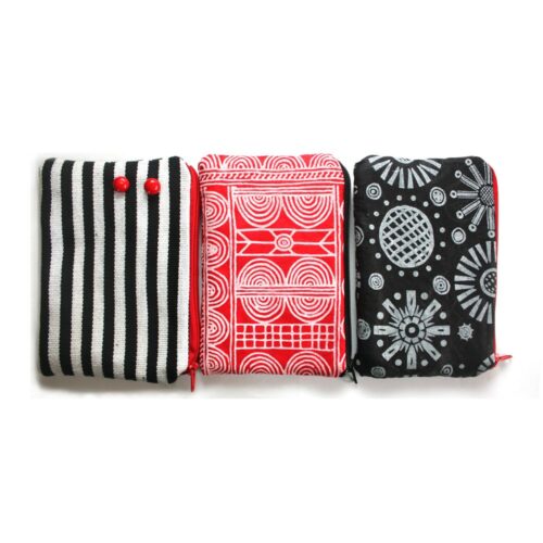 Zebra Red Zipper Pouch Set