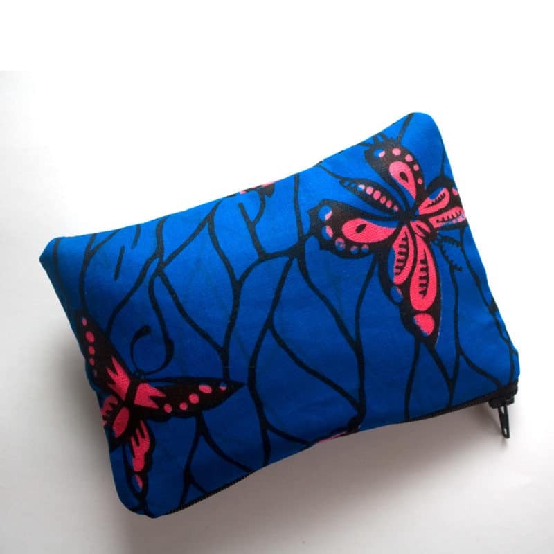 Blue Butterfly print zipper