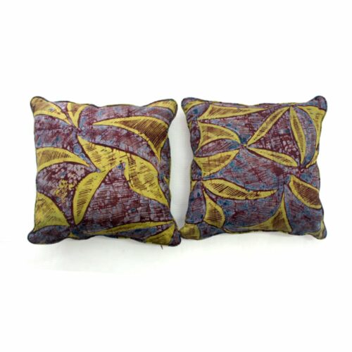Aubergine and Lime African Adire Cushion - Image 5