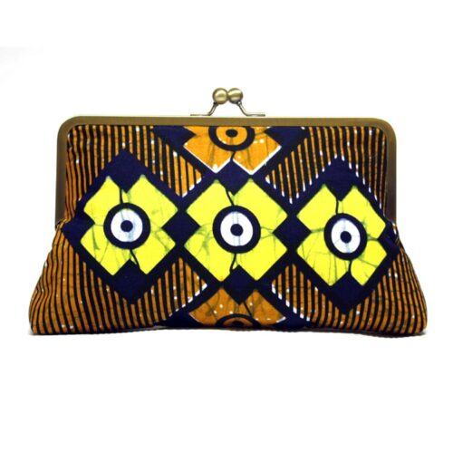 Yellow Diamonds Ankara clutch