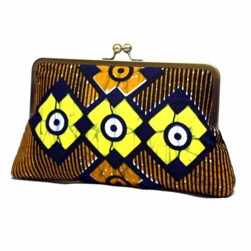 Yellow Diamonds Supersnap Clutch- Ankara Print Handbag - Image 3