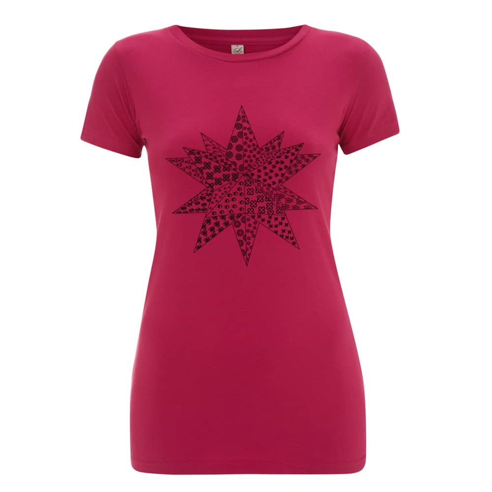 Black Star Adinkra- Hot Pink