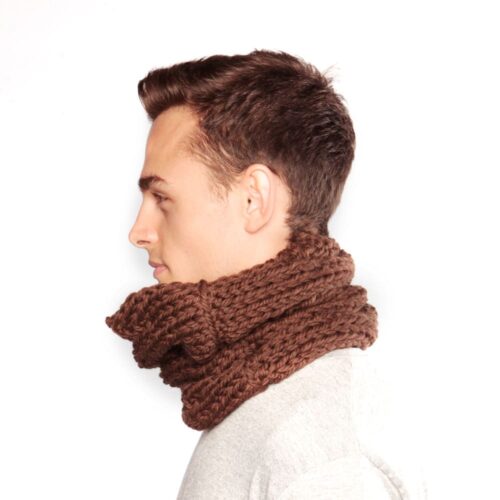 Brown wool snood