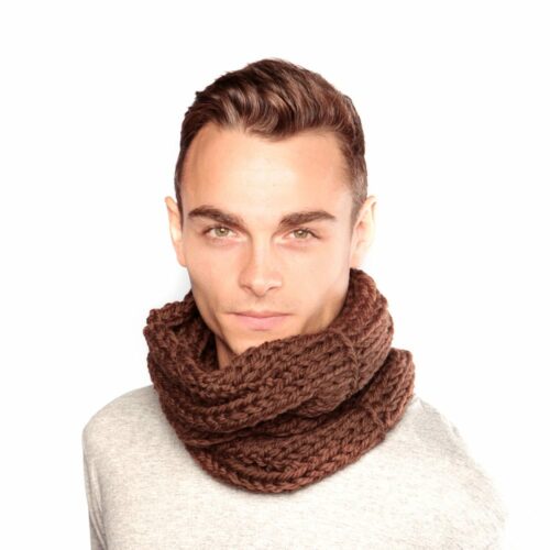 Brown wool snood