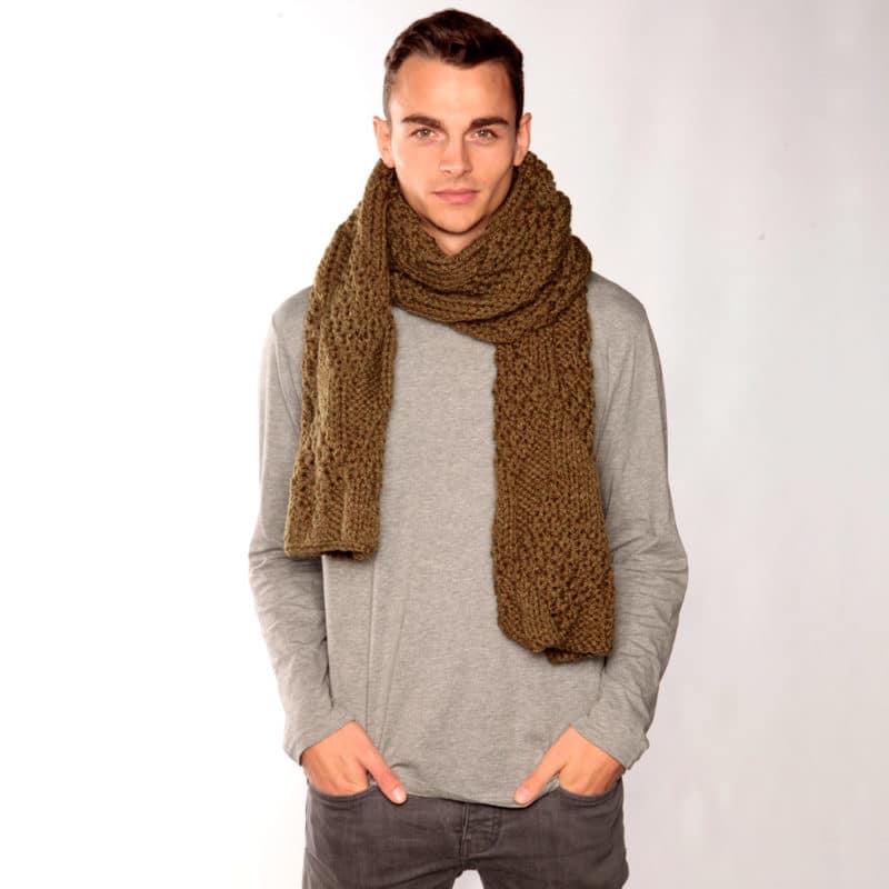 Chunky Knit Army Green Scarf