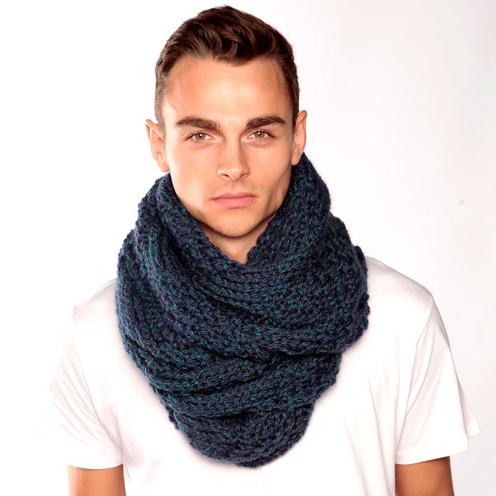 Blue Green Knit Scarf