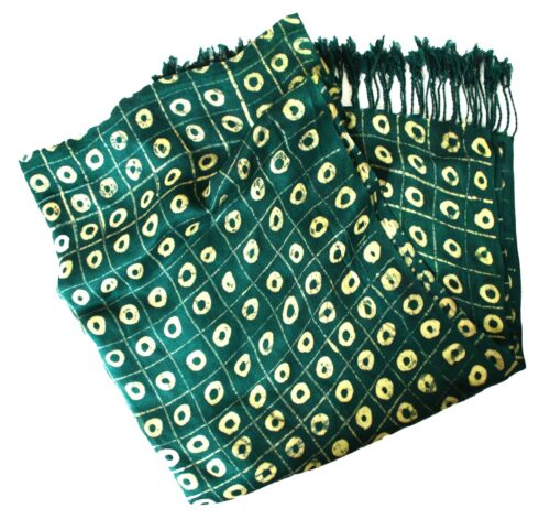 Yellow Circles Adire Shawl