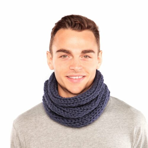 Blue Chunky Knit Snood - Image 2