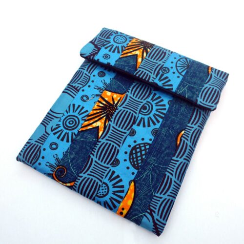 Blue patchwork iPad sleeve